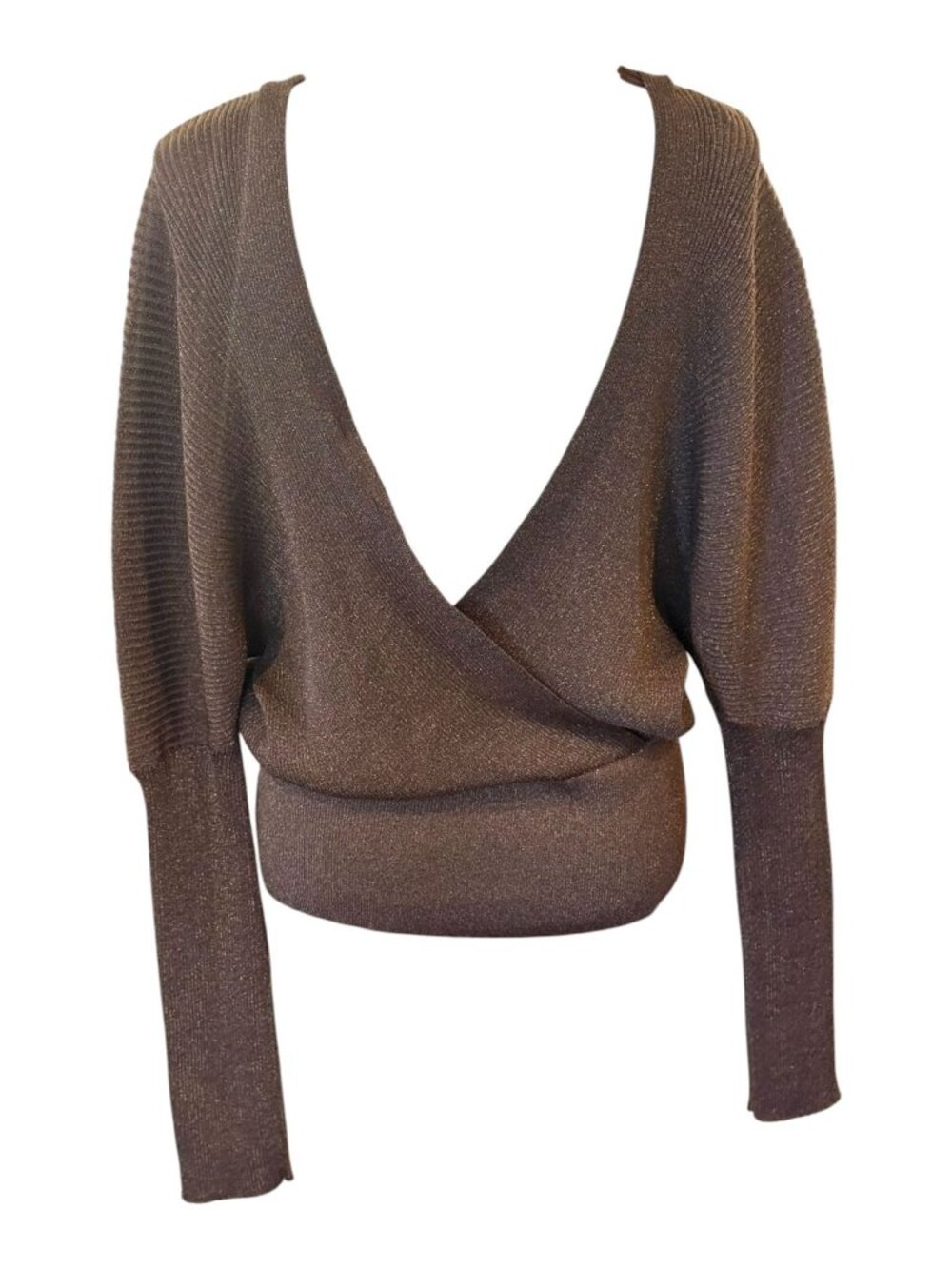 Lafayette 148 New York Ribbed Shimmer Dolman-Sleeve Sweater, Large NWT - Picture 4 of 6